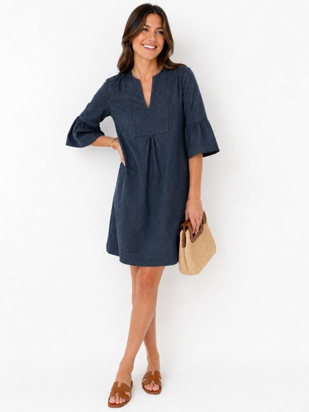 Jude Connally Kerry Denim Navy Blue Dress Womens Size X-Large NWT